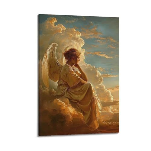 ZlXXYZ Wandposter auf Leinwand, modernes Familienkunst, verträumtes Poster, Engel auf Wolken, Heiliges und friedliches dekoratives Gemälde, 30 x 45 cm, Rahmenstil ZlXXYZ Wandposter auf Leinwand, modernes Familienkunst, verträumtes Poster, Engel auf Wolken, Heiliges und friedliches dekoratives Gemälde, 30 x 45 cm, Rahmenstil von ZlXXYZ