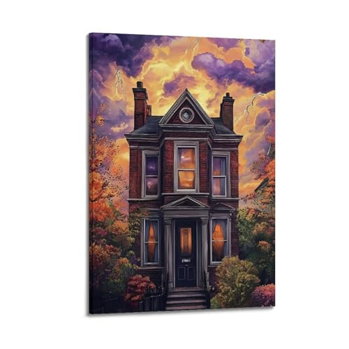 ZlXXYZ Wandposter auf Leinwand, modernes Familienmotiv, Pflanzen-Poster, magisches Haus, Donnerwolken, schafft Fantasie-Atmosphäre, Dekorgemälde, 50 x 75 cm, Rahmenstil ZlXXYZ Wandposter auf Leinwand, modernes Familienmotiv, Pflanzen-Poster, magisches Haus, Donnerwolken, schafft Fantasie-Atmosphäre, Dekorgemälde, 50 x 75 cm, Rahmenstil von ZlXXYZ
