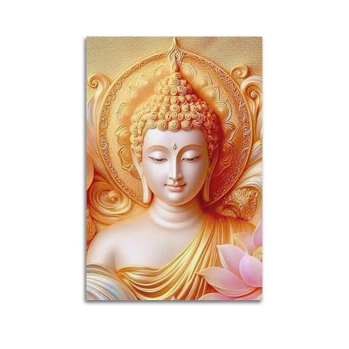 ZlXXYZ Wandposter auf Leinwand, modernes Zen-Poster, Motiv: Goldener Buddha, Relief, feierliches und wunderschönes dekoratives Gemälde, 20 x 30 cm, ungerahmter Stil ZlXXYZ Wandposter auf Leinwand, modernes Zen-Poster, Motiv: Goldener Buddha, Relief, feierliches und wunderschönes dekoratives Gemälde, 20 x 30 cm, ungerahmter Stil von ZlXXYZ