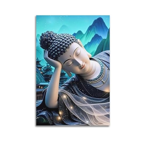 ZlXXYZ Wandposter auf Leinwand, modernes Zen-Poster, liegender Buddha, ruhig und ruhig, dekoratives Gemälde, 30 x 45 cm, ungerahmter Stil ZlXXYZ Wandposter auf Leinwand, modernes Zen-Poster, liegender Buddha, ruhig und ruhig, dekoratives Gemälde, 30 x 45 cm, ungerahmter Stil von ZlXXYZ
