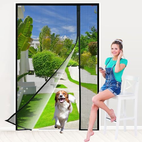 Magnet Fliegengitter Balkontür, 135x220 cm reversible links rechts öffnende Insektenschutz Tür, aktualisiert und breiterer Fliegengitter ohne Bohren, ideal für Balkontüren Terrassentüre Schwarz Magnet Fliegengitter Balkontür, 135x220 cm reversible links rechts öffnende Insektenschutz Tür, aktualisiert und breiterer Fliegengitter ohne Bohren, ideal für Balkontüren Terrassentüre Schwarz von Zlhloj