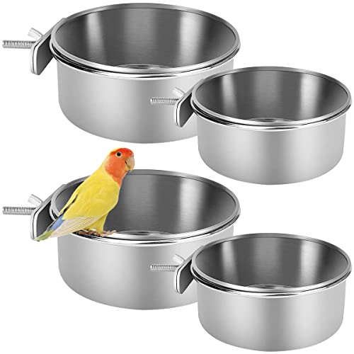Zliger 4 Stück Edelstahl Vogelnapf Futternapf Vogel Fütterung Näpfe Wasser Futternapf Papageien Fütterungsbecher Wasser Futterschale für Vogel papageien Zliger 4 Stück Edelstahl Vogelnapf Futternapf Vogel Fütterung Näpfe Wasser Futternapf Papageien Fütterungsbecher Wasser Futterschale für Vogel papageien von Zliger