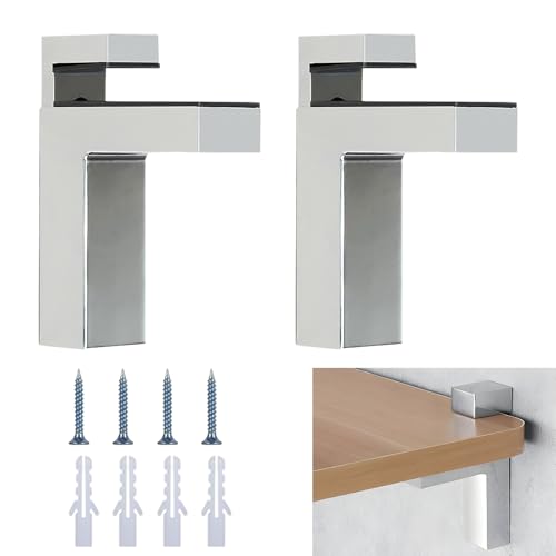 Zliger 2 Stück Einstellbare Regalbodenträger, glasbodenträger, glasregal, glashalter, Glashalter Wandhalterung für 3-36mm Dicke Regal von Zliger