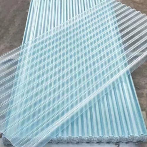 1.2mm Frp-Tageslichtplatte,Regensichere Uv Sonnenscheinplatte,Uv-Regen- und Schneeschutz Dachplatten,Trapezblech Profilblech für Gewächshäuser,Carports und Garagen (0.9x0.6m/35x24in,6 PCS) von Zlovne