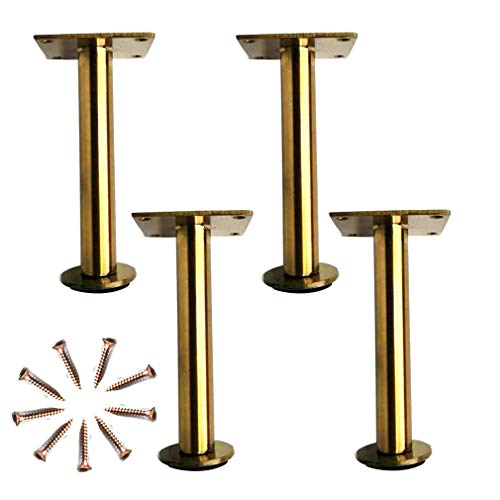 4 Stück Möbelfüße,Sofafuss Sockelfuß,Industrieller Moderner Stil,Für DIY Tisch Sofa Schrank Hocker (160mm,Gold) von Zlovne