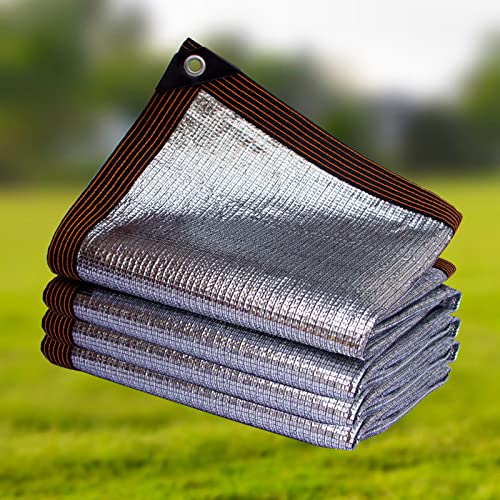 Aluminiumfolie Schattennetz Sonnenschutznetz,99% Reflektierendes und Wärmeisolierender Schattiergewebe,Anti-Aging Schatten Tuch Sonnensegel für Gewächshaus/Hinterhof (2x4m) von Zlovne