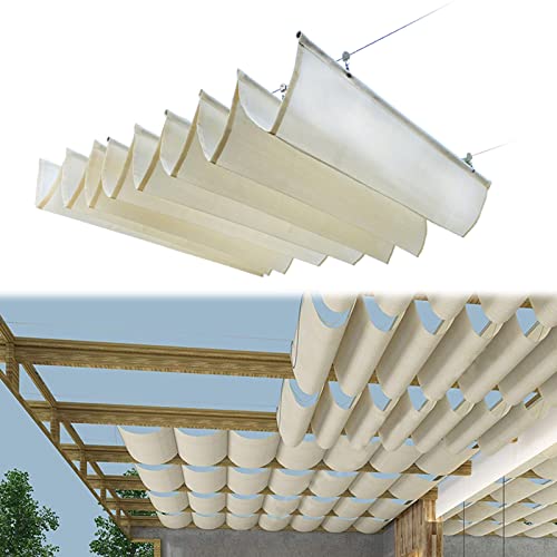 Einziehbar Welle Sonnensegel,Wellensegel Schatten,Sonnenschutznetz Atmungsaktiv Wellenbaldachin,Pergola-Schattenabdeckung,Sichtschutz Welle Überdachung,mit Montagesatz (1.8x5m/5.9x16ft) von Zlovne