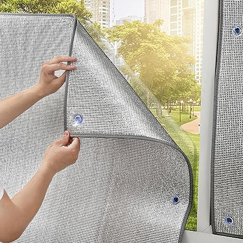 Reflektierende Fensterfolie,Selbstklebend Sichtschutzfolie 7 mm Dicke Anti-UV Folie Sonnenschutz Folie Wärmeisolierung Kontrolle,Verdunkelungsfolie für Zuhause,Büro (100x110cm/39 x43) von Zlovne