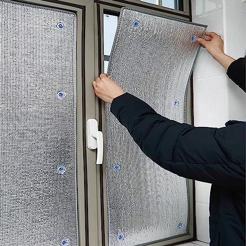 Zlovne Rückstandslose Sonnenschutz Folie,Fensterfolie Blickdicht,8 mm Dicke Dämmfolie,Sichtschutz Wärmeisolierung Dachfenster Innen oder Außen UV-Schutz für Büro und Haus (65x90cm/26 x35) von Zlovne