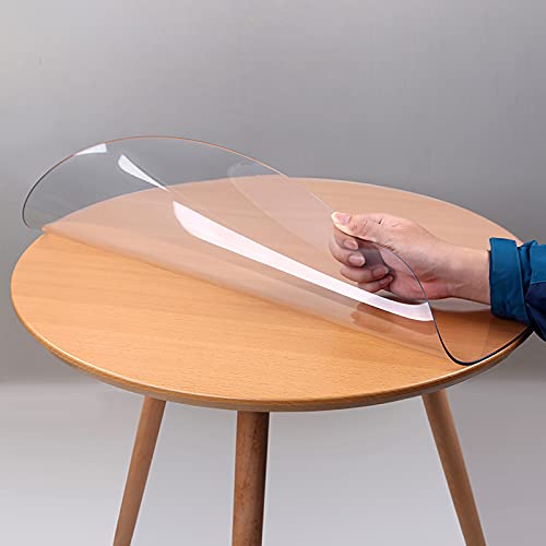 Runde Home Desk Transparente Tischdecke,1mm Dicke Tischdecke Tischfolie,Esszimmer Tabelle Beschützer,Verbrühungsschutz und Keine Verfärbung Schutzfolie (Diameter 155cm/61inch) von Zlovne