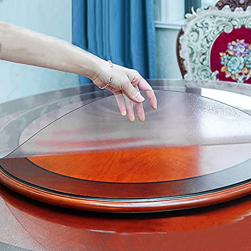 Runde Matte Tischdecke,Transparente PVC Folie Schutzfolie Tischschutz Ohne Geruch 2 mm Dick,für Holz Couchtisch,Verschleißfester Schutztischdecke,Kann Geschnitten Werden (Diameter 55cm/22inch) von Zlovne