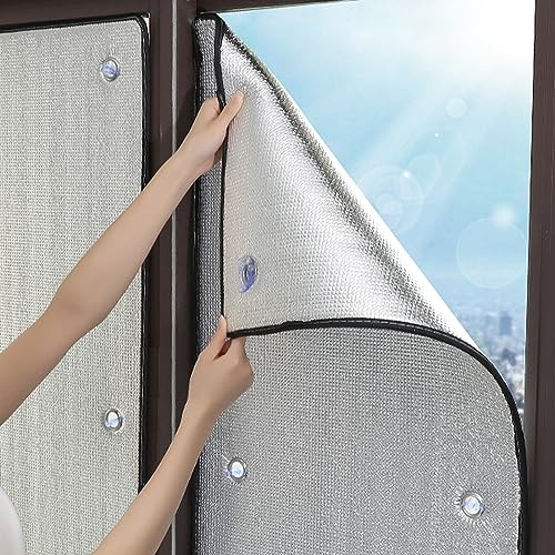 Sichtschutz Fensterfolie Selbsthaftend,99% UV Schutzfolie Fenster & Sonnenschutzfolie,Dämmfolie Kälteschutzfolie Fenster,Wiederverwendbare Isolierfolie,Anpassbar,8 mm Dicke (60x110cm/24 x43) von Zlovne