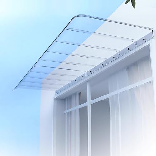 Unsichtbar Vordach Überdachung Haustürvordach,Transparent Pultvordach,Vordach für Haustür,Uv-Schutz Türdach Pultbogenvordach aus 3 Mm Polycarbonat,für Tür und Fenster (40x120cm/16 x47) von Zlovne