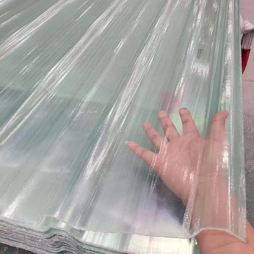 Uv-Schutz-Dachpaneele,1.5mm Frp-Tageslichtplatten,Glasfaserplatte,Einfach zu Biegen Und zu Schneiden Wellplatte Dachblech,Schlagfeste Gewächshaus Platten für Carports (0.9x2.1m/35x83in,8 Pcs) von Zlovne