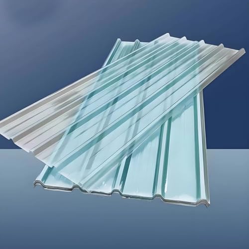 Uv-Schutz Wellplatten,2mm Frp-Tageslichtplatten,Verkleidungspaneele,Uv-Regen- und Schneeschutzdachplatten Dachplatten,für Garage,Schuppen,Carport,Gewächshaus,Wintergarten (0.9x2.2m/35x87in,11 Pcs) von Zlovne