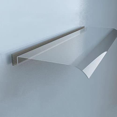 Vordach Überdachung Haustürvordach Pultvordach,Pultbogenvordach aus 3.5 Mm Transparent Polycarbonat,Moderne Vordach für Haustür,Uv Regen Schneeschutz für Tür Fenster Veranda (40x80cm/16"x31.5") von Zlovne