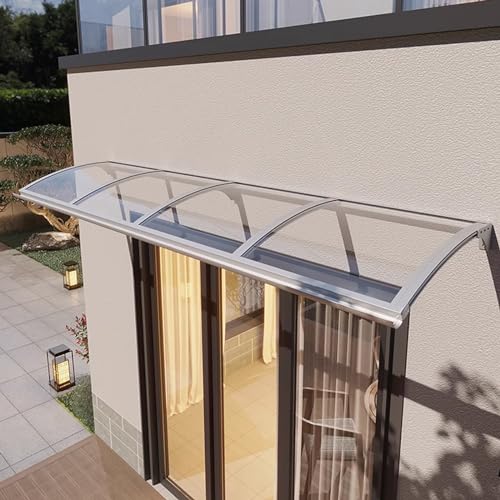 Vordach für Eingangstür,Vordach Haustür,Überdachung Haustür aus Aluminium und Polycarbonat,Schutz Gegen Regen Und Uv-Strahlen,Türvordach Pultbogenvordach mit Zubehör (100x300cm/39 x118) von Zlovne