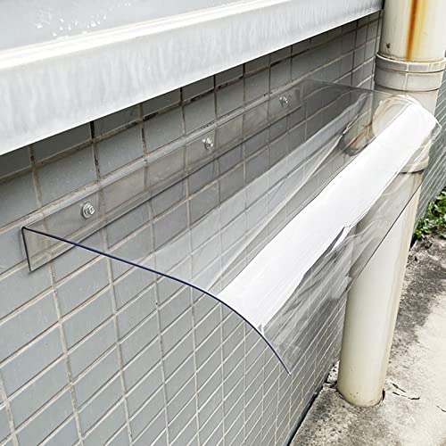 Vordach für Haustür aus Polycarbonat Transparent,Vordach Haustürvordach Pultvordach Überdachung Türdach Pultbogenvordach Sonnenschutz Regenschutz Schallschutz,mit Zubehör (40x160cm/16 x63) von Zlovne