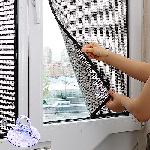 Wärmeisolierung Sonnenschutzfolie Fensterfolie,Heizkörper Reflexionsfolie Sichtschutzfolie Anti-UV,Statisch Selbstklebend für Schlafzimmer,Büro,Auto,Breite 30–160 cm Optional (60x130cm/24 x51) von Zlovne