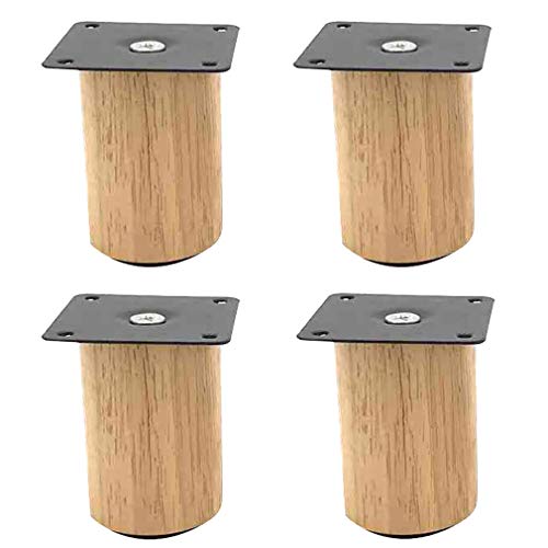 Zlovne Möbelfüße HolzfüßE,Sofafuss Sockelfuß,Gummiholz,Geeignet für Sofa-Couchtischschränke(4er Set) (12cm) von Zlovne