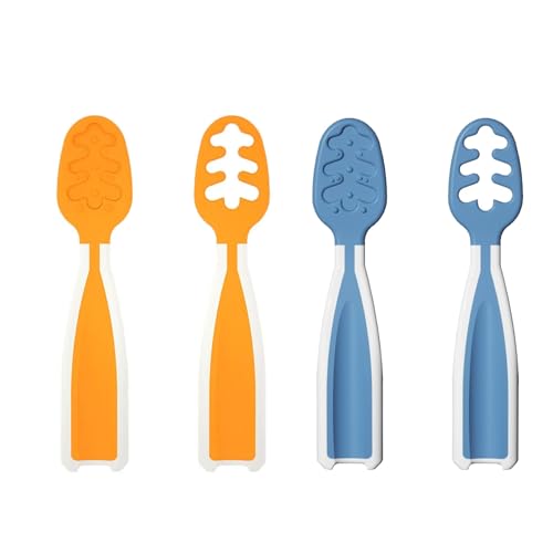 Baby-Löffel-Set | Silikon Babylöffel | Leicht zu greifen und zu halten | 2 Pack | Lernbesteck/Lernlöffel von ZmdecQna