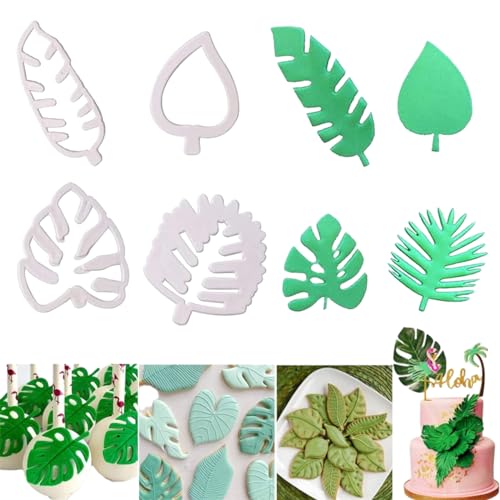 Tropical Blätter Ausstechformen Set, 4 Stück Kunststoff Blätter Ausstechformen Set Mini Keksausstecher Fondant Ausstechformen Set für DIY Keks Fondant Cupcake Backwerkzeuge Tropical Blätter Ausstechformen Set, 4 Stück Kunststoff Blätter Ausstechformen Set Mini Keksausstecher Fondant Ausstechformen Set für DIY Keks Fondant Cupcake Backwerkzeuge von ZmdecQna