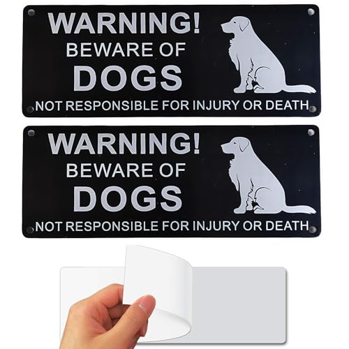 Warnschild mit Aufschrift "Beware Of The Dog", vorgebohrt, Aluminium-Metall, Retro-Design, Außentor, Hunde-Warnschild für Zäune, Tore, Bäume, 9,9 x 24,9 cm, 2 Stück Warnschild mit Aufschrift "Beware Of The Dog", vorgebohrt, Aluminium-Metall, Retro-Design, Außentor, Hunde-Warnschild für Zäune, Tore, Bäume, 9,9 x 24,9 cm, 2 Stück von ZmdecQna