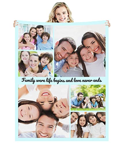 Zmkar Personalisierte Foto Decke Kuscheldecke FotoDecke Mit Eigenen Foto Text Benutzerdefinierte Geburtstag Hochzeit Geschenk Für Erwachsene Baby Haustier Familie Freunde (100x150cm, 6 Fotos) von Zmkar