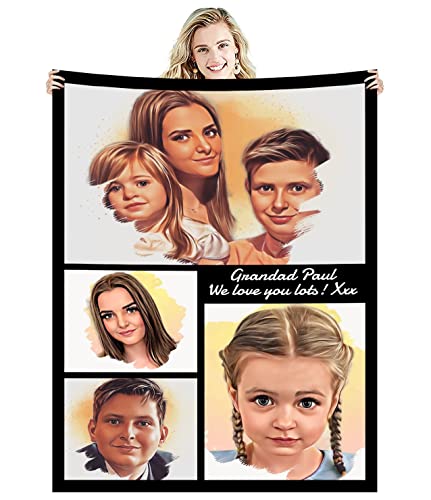 Zmkar Personalisierte Foto Decke Kuscheldecke FotoDecke Mit Eigenen Foto Text Benutzerdefinierte Geburtstag Hochzeit Geschenk Für Erwachsene Baby Haustier Familie Freunde (150x220cm, 4 Fotos) von Zmkar