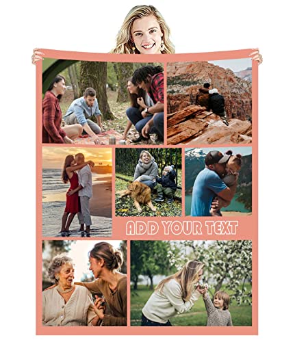 Zmkar Personalisierte Foto Decke Kuscheldecke FotoDecke Mit Eigenen Foto Text Benutzerdefinierte Geburtstag Hochzeit Geschenk Für Erwachsene Baby Haustier Familie Freunde (180x230cm, 7 Fotos) von Zmkar