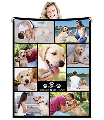 Zmkar Personalisierte Foto Decke Kuscheldecke FotoDecke Mit Eigenen Foto Text Benutzerdefinierte Geburtstag Hochzeit Geschenk Für Erwachsene Baby Haustier Familie Freunde (180x230cm, 9 Fotos) von Zmkar