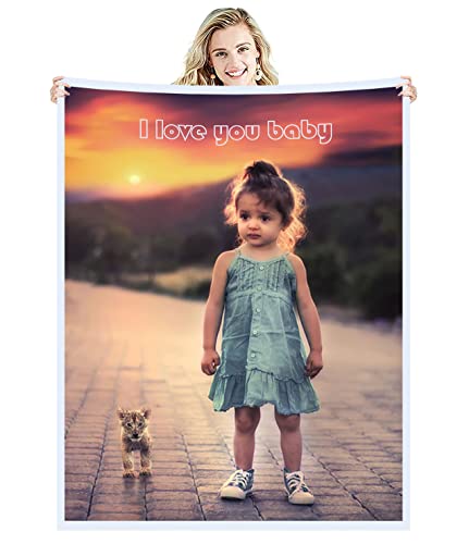 Zmkar Personalisierte Foto Decke Kuscheldecke FotoDecke Mit Eigenen Foto Text Benutzerdefinierte Geburtstag Hochzeit Geschenk Für Erwachsene Baby Haustier Familie Freunde (80x120cm, 1 Foto) von Zmkar