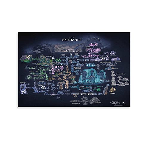 Hollow Knight Map Game Gamer Gifts Poster Poster Canvas Wall Art Print Decorative Painting Artwork 20×30inch(50×75cm) von Znimo