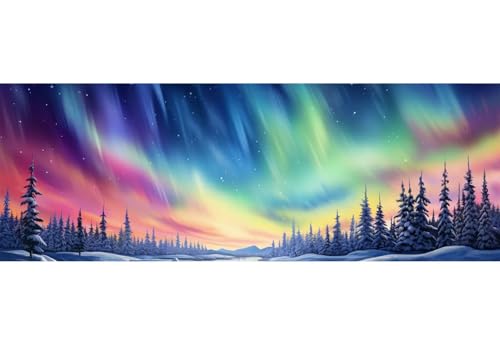 Diamond Painting Landschaft Diamant Painting Bilder Erwachsene/Kinder, 23.6x62.9 Inch/60x160 cm Groß xxl 5D Diamond Painting Aurora für Wand Deko, DIY Stickerei Diamant Kunst Set für Home Décor Diamond Painting Landschaft Diamant Painting Bilder Erwachsene/Kinder, 23.6x62.9 Inch/60x160 cm Groß xxl 5D Diamond Painting Aurora für Wand Deko, DIY Stickerei Diamant Kunst Set für Home Décor von Znnegxiia