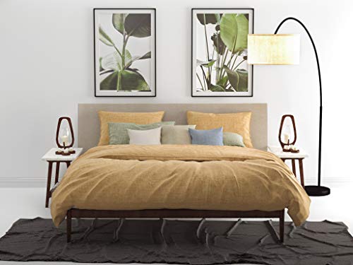 ZO! HOME Cotton Bettwäsche 135x200 cm Lino Ochre Yellow ockergelb meliert Uni von Zo!Home