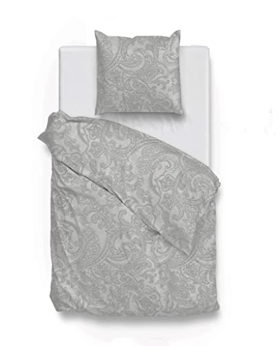 Zo!Home Cotton Bettwäsche 200x200 Paisley di Lino Dove Grey Silber grau meliert von Zo!Home