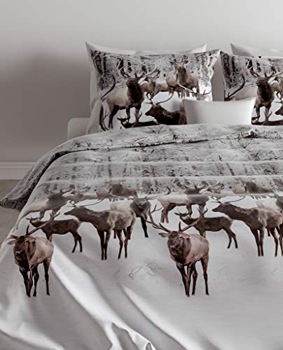 Zo!Home Reindeer Duvet Cover, Taupe, 260 x 220 cm von Zo!Home