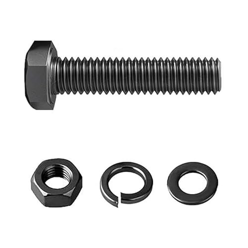 Metrisches Schraubensatz aus legiertem Stahl, Sechskantschraube(Güteklasse 12.9), Mutter, Feder-Sicherungsscheibe und Unterlegck Oxide (Vollgewinde, M18 x 45mm, 1 set) von ZoTuoART