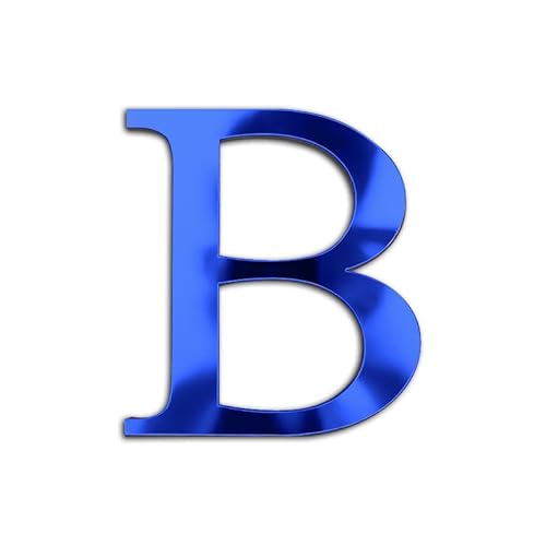 ZoTuoART 3D Blau Verdickung Acryl Spiegel Buchstaben - Freie Kombination Selbstklebender Spiegel - DIY Sicherheit Unzerbrechliche Spiegel Wandaufkleber Dekor - Buchstabe B von ZoTuoART