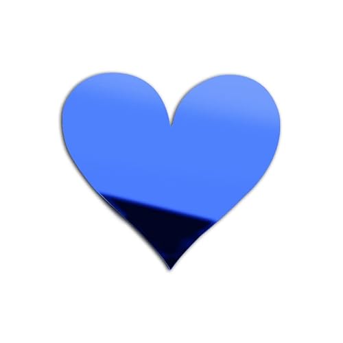 ZoTuoART 3D Blau Verdickung Acryl Spiegel Buchstaben - Freie Kombination Selbstklebender Spiegel - DIY Sicherheit Unzerbrechliche Spiegel Wandaufkleber Dekor - Symbol Liebe von ZoTuoART