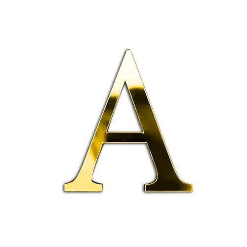 ZoTuoART 3D Gold Verdickung Acryl Spiegel Buchstaben – kostenlose Kombination Selbstklebend Spiegel – DIY Sicherheit unzerbrechlich Spiegel Wandaufkleber Dekor – Buchstabe A von ZoTuoART