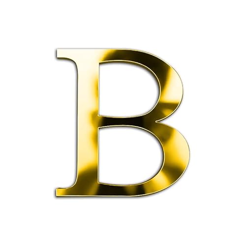ZoTuoART 3D Gold Verdickung Acryl Spiegel Buchstaben – kostenlose Kombination Selbstklebend Spiegel – DIY Sicherheit unzerbrechlich Spiegel Wandaufkleber Dekor – Buchstabe B von ZoTuoART