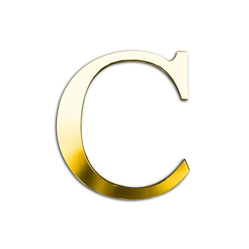 ZoTuoART 3D Gold Verdickung Acryl Spiegel Buchstaben – kostenlose Kombination Selbstklebend Spiegel – DIY Sicherheit unzerbrechlich Spiegel Wandaufkleber Dekor – Buchstabe C von ZoTuoART