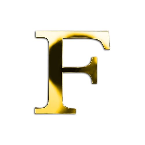 ZoTuoART 3D Gold Verdickung Acryl Spiegel Buchstaben – kostenlose Kombination Selbstklebend Spiegel – DIY Sicherheit unzerbrechlich Spiegel Wandaufkleber Dekor – Buchstabe F von ZoTuoART