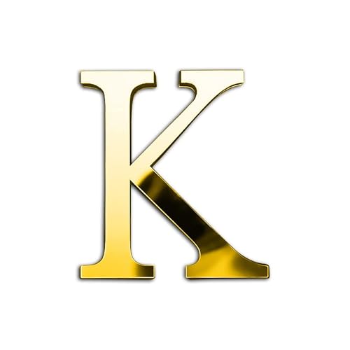 ZoTuoART 3D Gold Verdickung Acryl Spiegel Buchstaben – kostenlose Kombination Selbstklebend Spiegel – DIY Sicherheit unzerbrechlich Spiegel Wandaufkleber Dekor – Buchstabe K von ZoTuoART