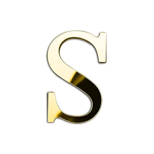 ZoTuoART 3D Gold Verdickung Acryl Spiegel Buchstaben – kostenlose Kombination Selbstklebend Spiegel – DIY Sicherheit unzerbrechlich Spiegel Wandaufkleber Dekor – Buchstabe S von ZoTuoART