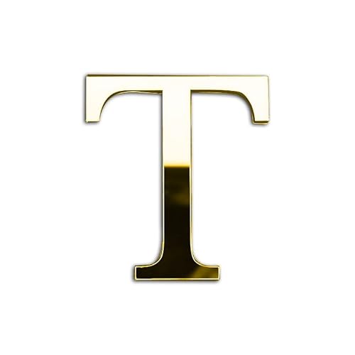 ZoTuoART 3D Gold Verdickung Acryl Spiegel Buchstaben – kostenlose Kombination Selbstklebend Spiegel – DIY Sicherheit unzerbrechlich Spiegel Wandaufkleber Dekor – Buchstabe T von ZoTuoART