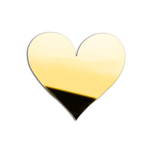 ZoTuoART 3D Gold Verdickung Acryl Spiegel Buchstaben – kostenlose Kombination Selbstklebend Spiegel – DIY Sicherheit unzerbrechlich Spiegel Wandaufkleber Dekor – Muster Herzform von ZoTuoART