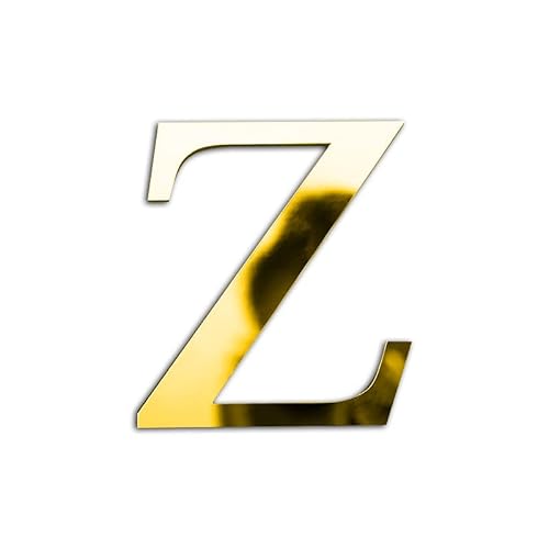 ZoTuoART Gold 20 cm große verdickte 3D Acryl Spiegelbuchstaben – kostenlose Kombination selbstklebende Spiegel – DIY Sicherheits Wandaufkleber Dekor - Buchstabe Z von ZoTuoART