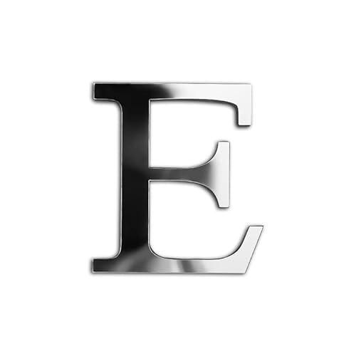 ZoTuoART Silber 20 cm große verdickte 3D Acryl Spiegelbuchstaben – kostenlose Kombination selbstklebende Spiegel – DIY Sicherheits Wandaufkleber Dekor - Buchstabe E von ZoTuoART